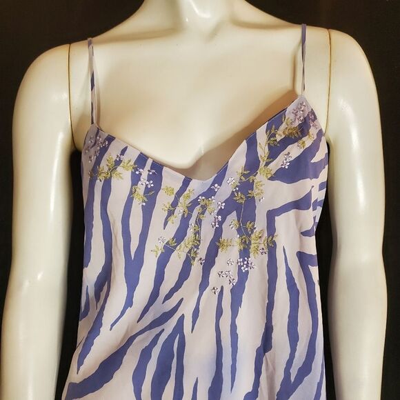 Natori Purple Zebra & Embroidered Floral Nightgown (S) - Picture 3 of 6